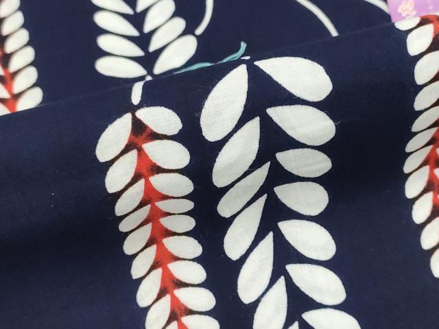 平和屋着物＊夏物　浴衣　反物　着尺　注染　藤　綿　逸品　未使用　DABI8392we
