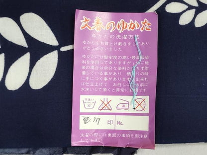 平和屋着物＊夏物　浴衣　反物　着尺　注染　藤　綿　逸品　未使用　DABI8392we