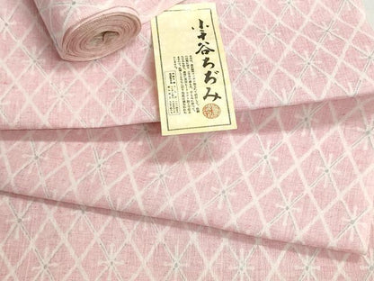 平和屋着物＊夏物　小千谷ちぢみ　小紋　反物　着尺　マンガン加工　花菱文　未使用　DABI8430we