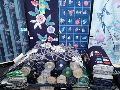 平和屋本店■浴衣反物 まとめて 45点 鳥 蝶 花柄 紫絃染ゆかた 婦人倶楽部呂ゆかた みそぎ染 綿絽 など 全て未使用 ppp4077
