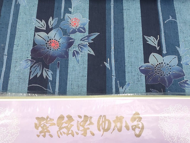 平和屋本店■浴衣反物 まとめて 45点 鳥 蝶 花柄 紫絃染ゆかた 婦人倶楽部呂ゆかた みそぎ染 綿絽 など 全て未使用 ppp4077