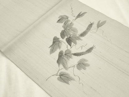 平和屋着物＊夏物　九寸開き名古屋帯　手描き　成り物　正絹　逸品　CABL2278fb