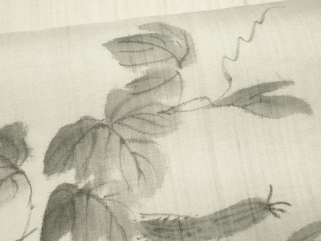平和屋着物＊夏物　九寸開き名古屋帯　手描き　成り物　正絹　逸品　CABL2278fb