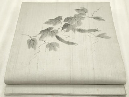 平和屋着物＊夏物　九寸開き名古屋帯　手描き　成り物　正絹　逸品　CABL2278fb