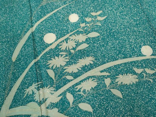 平和屋着物＊夏物　訪問着　絽　草花文　たたき染め　銀彩　正絹　逸品　CABK6748ze
