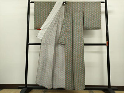 平和屋着物＊夏物　小紋　絽　亀甲文　正絹　逸品　CABK6755ze