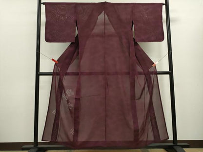 平和屋着物＊夏物　色留訪問着　絽　枝葉紋紗　暈し染め　正絹　逸品　CABK6763ze