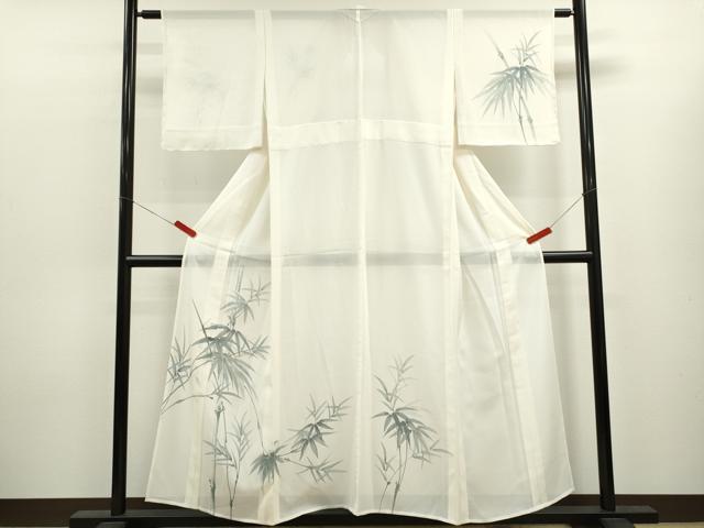 平和屋着物＊夏物　訪問着　絽　手描き　笹竹文　正絹　逸品　未使用　CABK6766ze