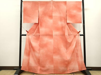 平和屋着物＊夏物　小紋　絽　草花文　暈し染め　正絹　逸品　未使用　CABK6754ze