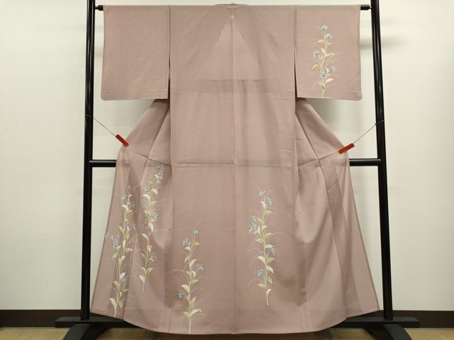 平和屋着物＊夏物　訪問着　絽　草花文　銀彩　正絹　逸品　CABK6768ze