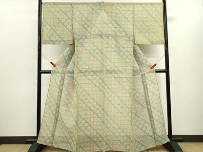 平和屋着物＊夏物　紗紬　蜘蛛絞り　正絹　逸品　CABK6738ze