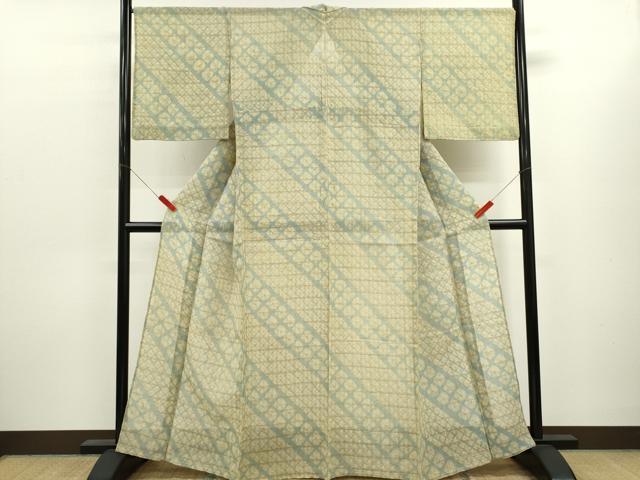平和屋着物＊夏物　紗紬　蜘蛛絞り　正絹　逸品　CABK6738ze
