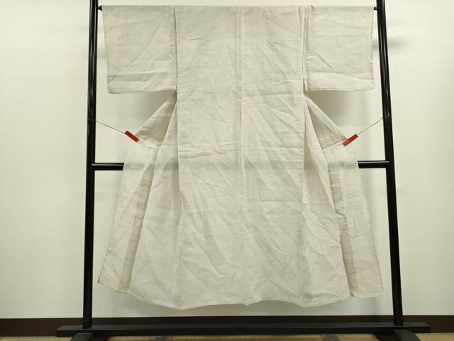 平和屋着物＊夏物　男性　上布　十字絣文様　麻　逸品　CABK6737ze