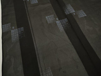 平和屋着物＊夏物　夏大島　色紙文　正絹　逸品　CABK6764ze
