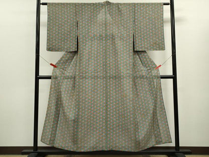 平和屋着物＊夏物　小紋　絽　亀甲文　正絹　逸品　CABK6755ze