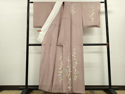 平和屋着物＊夏物　訪問着　絽　草花文　銀彩　正絹　逸品　CABK6768ze