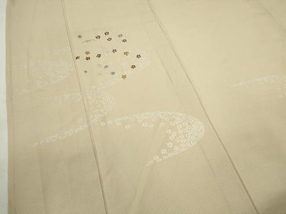 平和屋着物＊夏物　訪問着　絽　刺繍　舞花文　金銀彩　正絹　逸品　CABK6778ze