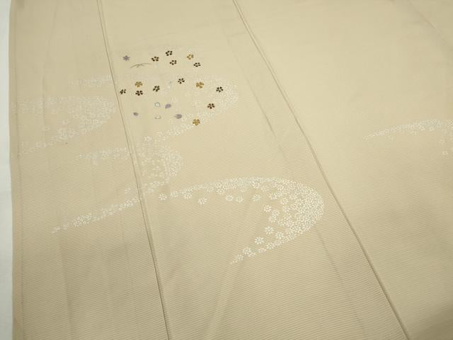 平和屋着物＊夏物　訪問着　絽　刺繍　舞花文　金銀彩　正絹　逸品　CABK6778ze