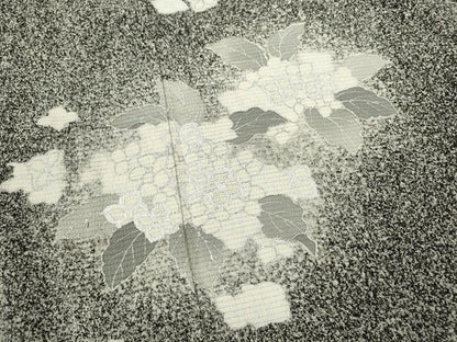 平和屋着物＊夏物　訪問着　駒刺繍　絽縮緬　紫陽花　たたき染め　銀彩　正絹　逸品　CABK6775ze