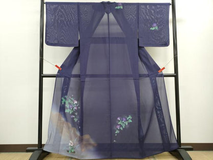 平和屋着物＊夏物　訪問着　絽　朝顔　暈し染め　金彩　正絹　逸品　未使用　CABK6770ze
