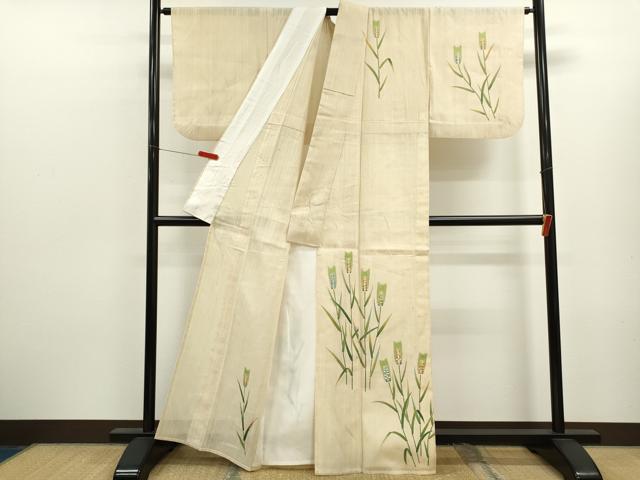 平和屋着物＊夏物　訪問着　紗紬　稲穂　正絹　逸品　CABK6771ze