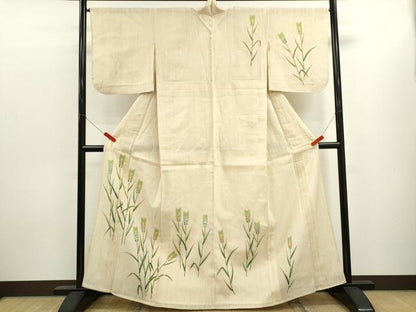平和屋着物＊夏物　訪問着　紗紬　稲穂　正絹　逸品　CABK6771ze