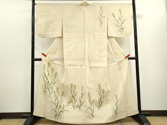 平和屋着物＊夏物　訪問着　紗紬　稲穂　正絹　逸品　CABK6771ze
