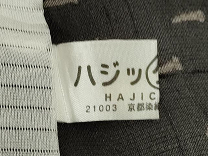 平和屋着物＊夏物　絹芭蕉　小紋　魚　黒地　正絹　逸品　CABK6772ze