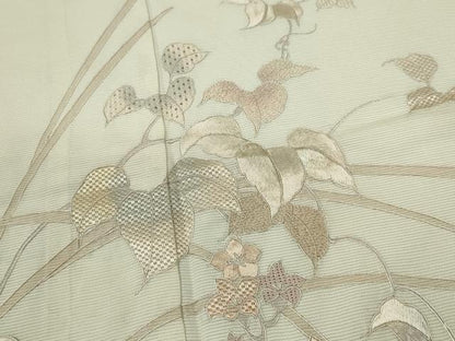 平和屋着物＊夏物　中国三大刺繍　スワトウ刺繍　相良刺繍　蘇州刺繍　訪問着　絽　草花文　暈し染め　正絹　逸品　CABK6777ze