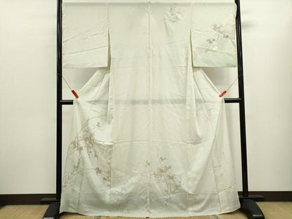 平和屋着物＊夏物　中国三大刺繍　スワトウ刺繍　相良刺繍　蘇州刺繍　訪問着　絽　草花文　暈し染め　正絹　逸品　CABK6777ze