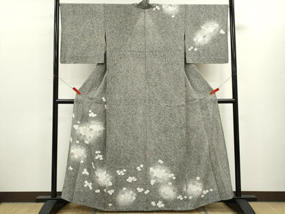 平和屋着物＊夏物　訪問着　駒刺繍　絽縮緬　紫陽花　たたき染め　銀彩　正絹　逸品　CABK6775ze