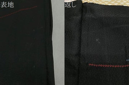 平和屋着物＃羽織　斜線文　黒地　正絹　逸品　CABL4116ua
