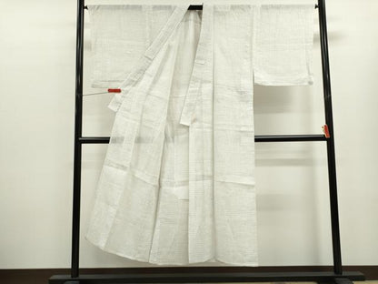 平和屋着物＊夏物　男性　本場小千谷ちぢみ　絣文様　麻　逸品　CABK6785ze