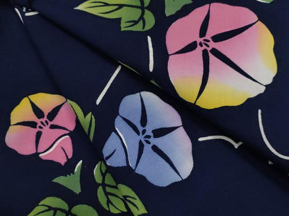 平和屋着物∴夏物　浴衣　注染　朝顔　日本製　綿　逸品　CABK6791ze