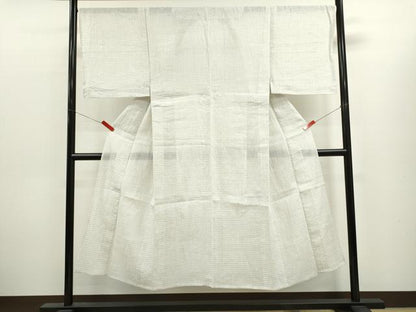 平和屋着物＊夏物　男性　本場小千谷ちぢみ　絣文様　麻　逸品　CABK6785ze