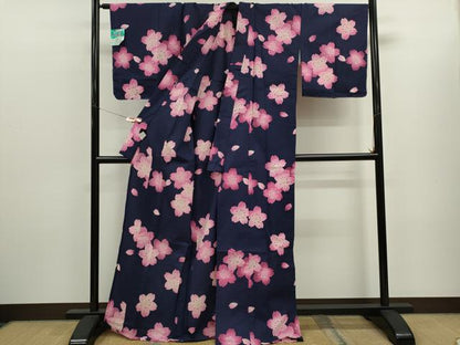 平和屋着物∴ファッションブランド　hiromichi nakano　ヒロミチナカノ　夏物　小紋・浴衣兼用 セオアルファ 舞桜文 洗える着物 CABK6787ze