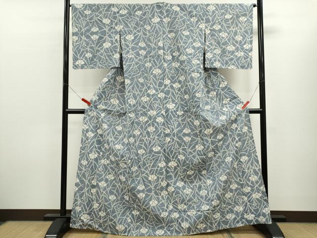 平和屋着物∴夏物　綿紅梅　浴衣　草花文　綿　逸品　CABK6800ze