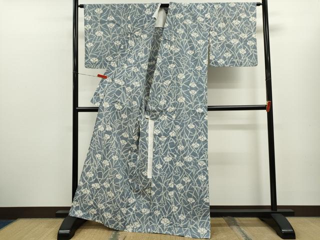平和屋着物∴夏物　綿紅梅　浴衣　草花文　綿　逸品　CABK6800ze