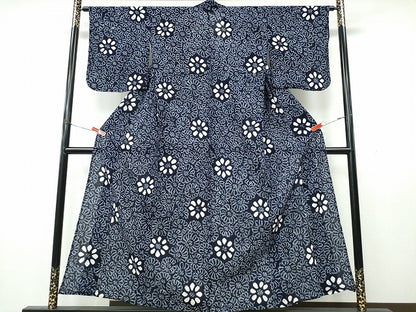 平和屋着物∴夏物　浴衣　有松鳴海絞り　舞菊尽くし　綿　逸品　CABK5464ng