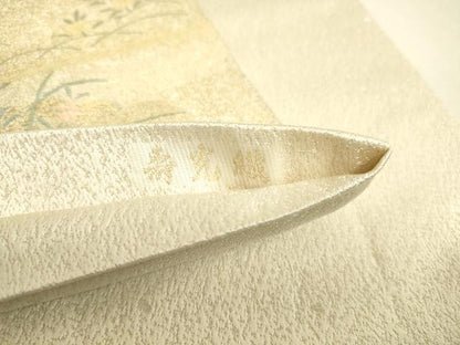 平和屋着物▼六通柄袋帯　寿光織　人物風景文　金糸　正絹　逸品　DABJ1490az