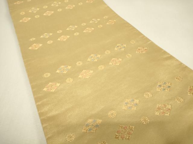平和屋着物▼佐賀錦　両面　六通柄袋帯　天井花丸文　金糸　正絹　逸品　DABJ1501az