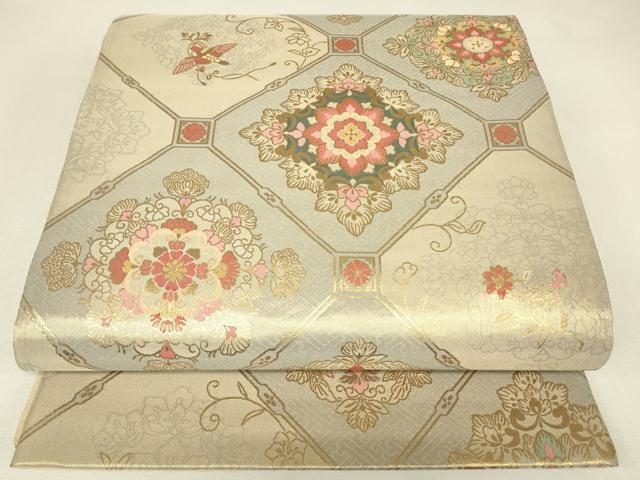 平和屋着物▼六通柄袋帯　宗家の華　金糸　正絹　逸品　DABJ1510az