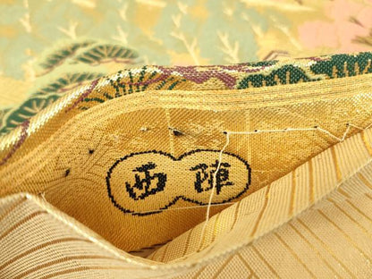 平和屋着物▼西陣　六通柄袋帯　金閣寺　金糸　正絹　逸品　DABJ1542az