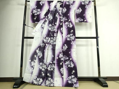 平和屋着物∴夏物　浴衣　草花文　綿　逸品　DABJ4331cd