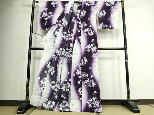平和屋着物∴夏物　浴衣　草花文　綿　逸品　DABJ4331cd