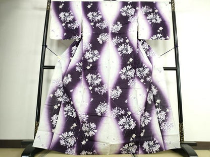 平和屋着物∴夏物　浴衣　草花文　綿　逸品　DABJ4331cd
