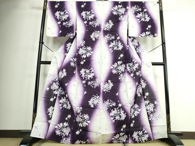 平和屋着物∴夏物　浴衣　草花文　綿　逸品　DABJ4331cd