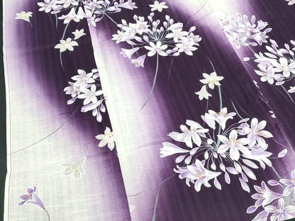 平和屋着物∴夏物　浴衣　草花文　綿　逸品　DABJ4331cd
