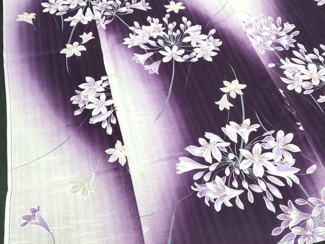 平和屋着物∴夏物　浴衣　草花文　綿　逸品　DABJ4331cd