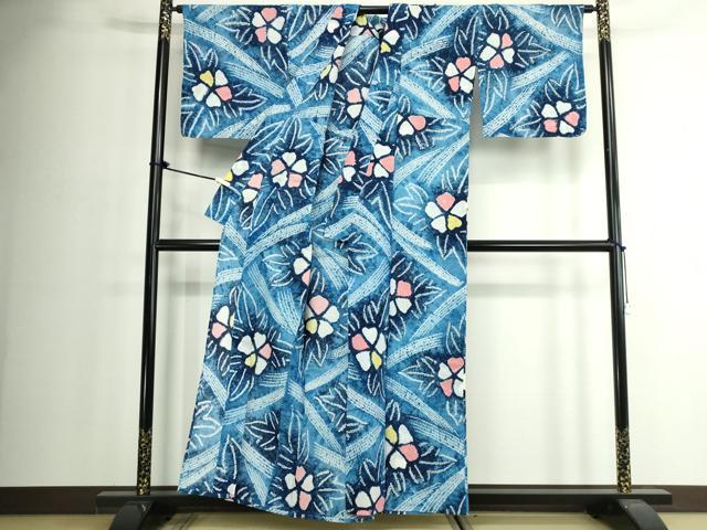 平和屋着物∴夏物　浴衣　有松鳴海絞り　綿　逸品　DABJ4327cd